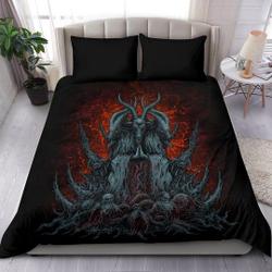 Satanic Skull Goat Bedding Set Gift For Your Girlfriend Boyfriend Gift For Love Gift For Friend Best Valentine Present Holiday Gift