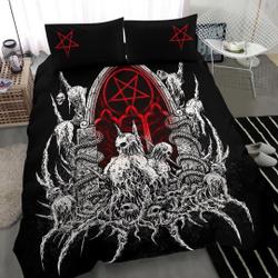 Skull Satanic Pentagram Shrine Bedding Set Gift For Your Girlfriend Boyfriend Gift For Love Gift For Friend Best Valentine Present Holiday Gift