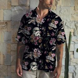 3D Tropical Floral Stormtrooper Button Shirt Tropical Hawaiian Shirt Gift For Your Girlfriend Boyfriend Gift For Love Gift For Friend Best Valentine Present Holiday Gift