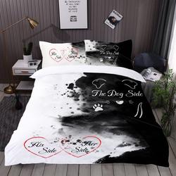 his side her side dog side couple bedding Set Gift For Your Girlfriend Boyfriend Gift For Love Gift For Friend Best Valentine Present Holiday Gift