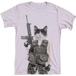 Cat Shirt - Cat Gun Shirt - Mens Cat Shirt - Cat with a Machine Gun Meaningful Gift For Family Gift For Boyfriend Valentine Gift