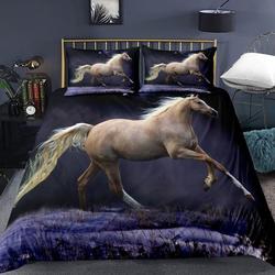 Horse Bedding Set Boys Teens 3D Wild Animal Pattern Comforter Cover Western Farmhouse Theme Cowboys Duvet Cover Full Size Africa Wild Horses