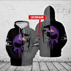 Fedex Skull black grey Hoodie 3d