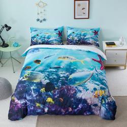 Underwater World Dolphin Mermaid Bedding SetsGift For Your Girlfriend Boyfriend Gift For Love Gift For Friend Best Valentine Present Holiday Gift