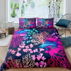 Colorful corals unique coastal grandma Bedding Set Gift For Your Girlfriend Boyfriend Gift For Love Gift For Friend Best Valentine Present Holiday Gift