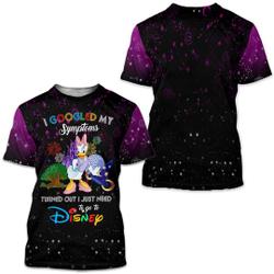 Daisy Duck Quotes Purple Black Pattern Disney Cartoon Outfits Unisex Casual T-shirts 3D Meaningful Gift For Family Gift For Boyfriend Valentine Gift