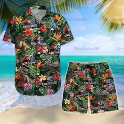 Jurassic Park Hawaiian Shirt, Jurassic Dinosaur Summer Shorts Gift For Your Girlfriend Boyfriend Gift For Love Gift For Friend Best Valentine Present Holiday Gift