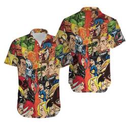 DC Comic Ft Marvel 3D All Print Hawaiian Shirt Gift For Your Girlfriend Boyfriend Gift For Love Gift For Friend Best Valentine Present Holiday Gift