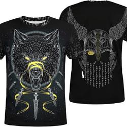 Wolf Raven Viking 3D T-Shirt Meaningful Gift For Family Gift For Boyfriend Valentine Gift
