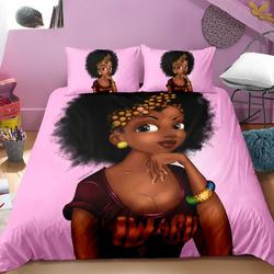 Black Girl Bedding Sets Queen, Black Magic Girl Bedding Set Gift For Your Girlfriend Boyfriend Gift For Love Gift For Friend Best Valentine Present Holiday Gift