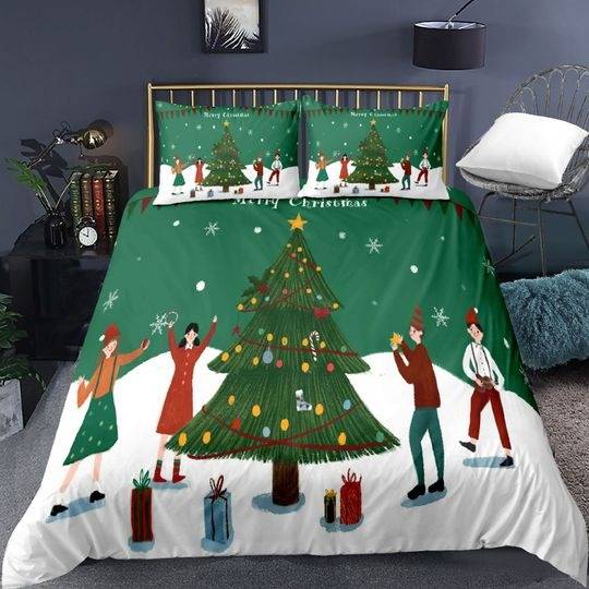 Christmas Tree Xmas Theme Bedding Set Gift For Your Girlfriend Boyfriend Gift For Love Gift For Friend Best Valentine Present Holiday Gift