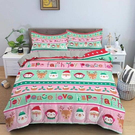 Santa Claus Bedding SetsGift For Your Girlfriend Boyfriend Gift For Love Gift For Friend Best Valentine Present Holiday Gift