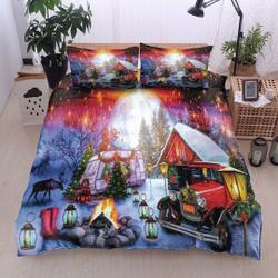 Christmas Camping 3D Pattern Christmas Bedding SetsGift For Your Girlfriend Boyfriend Gift For Love Gift For Friend Best Valentine Present Holiday Gift
