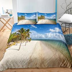Sunset Hawaii Tropical Leaves Sea Wav Bedding Set Gift For Your Girlfriend Boyfriend Gift For Love Gift For Friend Best Valentine Present Holiday Gift