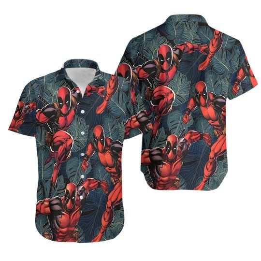 Deadpool Aloha Neon Shadows Hawaiian Shirt Gift For Your Girlfriend Boyfriend Gift For Love Gift For Friend Best Valentine Present Holiday Gift