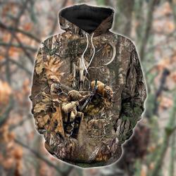 Deer Bow Hunter 3D Sweatshirt Hoodie, Pullover Hoodie, Zip Hoodie