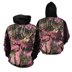 Deer Hunting Gift Deer Country Girl Pink Camo US Hoodie