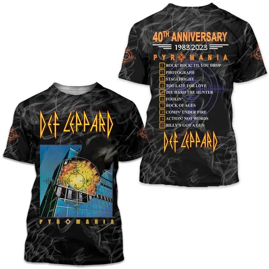 Def Leppard Tour 2023 3D 40th Anniversary 3D Shirt Meaningful Gift For Family Gift For Boyfriend Valentine Gift