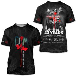 Depeche Mode Band Memento Mori Tour 2023 3D T-Shirt Meaningful Gift For Family Gift For Boyfriend Valentine Gift