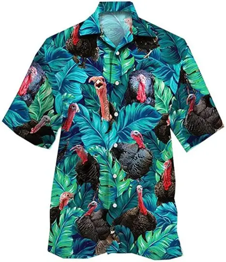 Tropical Turkey Hawaiian Shirt Gift For Your Girlfriend Boyfriend Gift For Love Gift For Friend Best Valentine Present Holiday Gift