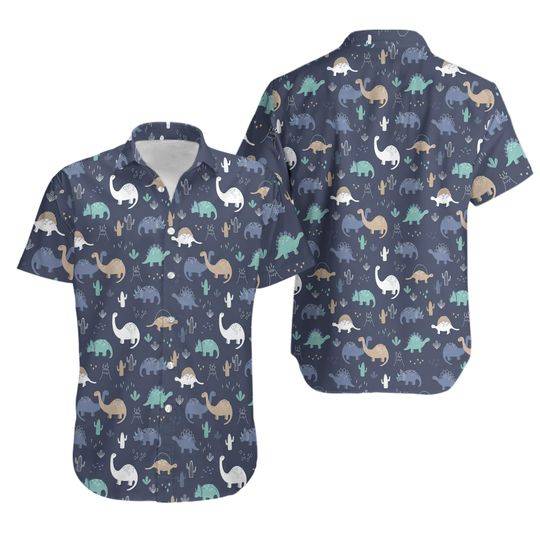 Dinosaur Pattern Hawaiian Shirt Gift For Your Girlfriend Boyfriend Gift For Love Gift For Friend Best Valentine Present Holiday Gift