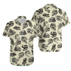 Dinosaur Skull Button Up Shirt, Dinosaur Shirts Gift For Your Girlfriend Boyfriend Gift For Love Gift For Friend Best Valentine Present Holiday Gift