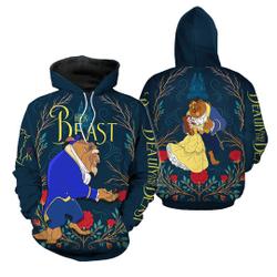 Disney Beauty And The Beast Her Beast Couple 3D Hoodie