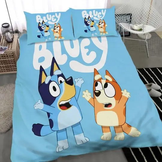 Disney BlueyDad Pals Bedding Set Gift For Your Girlfriend Boyfriend Gift For Love Gift For Friend Best Valentine Present Holiday Gift
