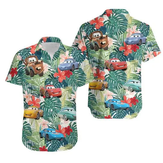 Disney Cars Group Hawaiian Shirt, Disney Car Aloha Shirt Gift For Your Girlfriend Boyfriend Gift For Love Gift For Friend Best Valentine Present Holiday Gift