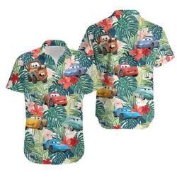 Disney Cars Group Hawaiian Shirt, Disney Car Aloha Shirt Gift For Your Girlfriend Boyfriend Gift For Love Gift For Friend Best Valentine Present Holiday Gift