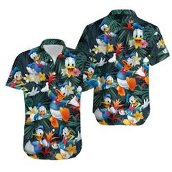 Disney Donald Duck Hawaiian Shirt, Summer Button Up, Summer Beach Trip Family Hawaiian Shirt Gift For Your Girlfriend Boyfriend Gift For Love Gift For Friend Best Valentine Present Holiday Gift