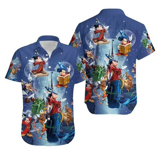 Disney Fantasia Sorcerer Mickey Hawaiian Shirt Gift For Your Girlfriend Boyfriend Gift For Love Gift For Friend Best Valentine Present Holiday Gift
