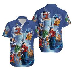 Disney Fantasia Sorcerer Mickey Hawaiian Shirt Gift For Your Girlfriend Boyfriend Gift For Love Gift For Friend Best Valentine Present Holiday Gift