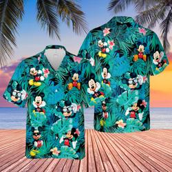 Disney Mickey Minnie Mouse Hawaiian Shirt, Summer Beach Trip Family Hawaiian Shirt Gift For Your Girlfriend Boyfriend Gift For Love Gift For Friend Best Valentine Present Holiday Gift