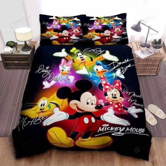 Mickey and friends bedding Set Gift For Your Girlfriend Boyfriend Gift For Love Gift For Friend Best Valentine Present Holiday Gift