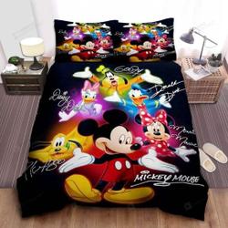 Mickey and friends bedding Set Gift For Your Girlfriend Boyfriend Gift For Love Gift For Friend Best Valentine Present Holiday Gift