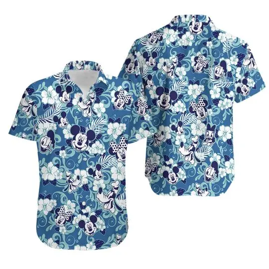 Disney Mickey Mouse Floral Aloha Hawaiian Shirt Gift For Your Girlfriend Boyfriend Gift For Love Gift For Friend Best Valentine Present Holiday Gift