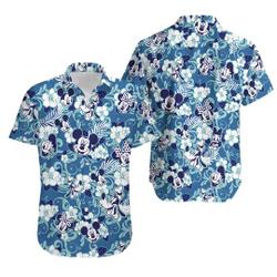 Disney Mickey Mouse Floral Aloha Hawaiian Shirt Gift For Your Girlfriend Boyfriend Gift For Love Gift For Friend Best Valentine Present Holiday Gift