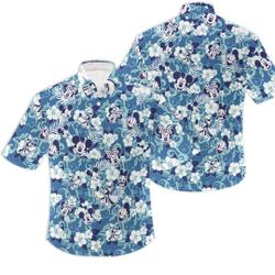 Disney Mickey Mouse Floral Aloha Hawaiian Shirt Gift For Your Girlfriend Boyfriend Gift For Love Gift For Friend Best Valentine Present Holiday Gift