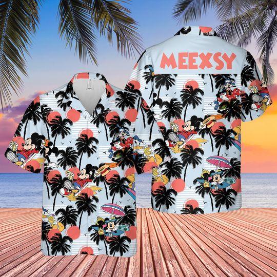 Disney Mickey Mouse Hawaiian Shirt, Summer Button Up Shirt, Summer Beach Trip Family Hawaiian Shirt Gift For Your Girlfriend Boyfriend Gift For Love Gift For Friend Best Valentine Present Holiday Gift