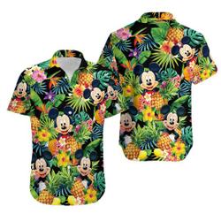 Disney Mickey Mouse Pineapple Fruit Hawaiian Shirt Gift For Your Girlfriend Boyfriend Gift For Love Gift For Friend Best Valentine Present Holiday Gift