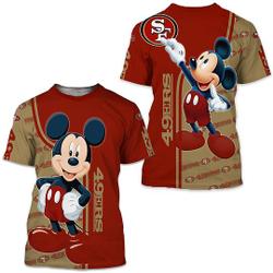 Disney Mickey Mouse San Francisco 49ers 25 Gift For Fan 3D T Shirt Meaningful Gift For Family Gift For Boyfriend Valentine Gift