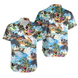 Disney Mickey Mouse Surfing Tropical Hawaiian Shirt Gift For Your Girlfriend Boyfriend Gift For Love Gift For Friend Best Valentine Present Holiday Gift