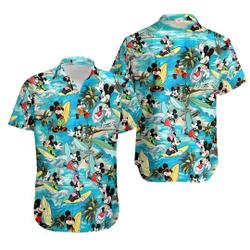 Disney Mickey Mouse Walking On Beach Hawaiian Shirt Summer Aloha Shirt Gift For Your Girlfriend Boyfriend Gift For Love Gift For Friend Best Valentine Present Holiday Gift