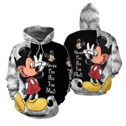 Disney Mickey Never too old for magic custom name 3D Printed Hoodie