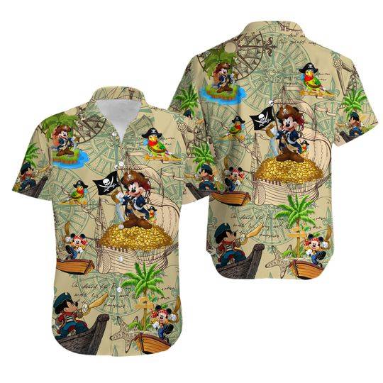 Disney Pirates Mickey Mouse Hawaiian Shirt Gift For Your Girlfriend Boyfriend Gift For Love Gift For Friend Best Valentine Present Holiday Gift