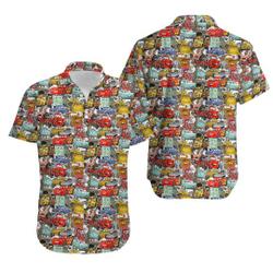 Disney Pixar Cars Sketched Hawaiians Shirt Gift For Your Girlfriend Boyfriend Gift For Love Gift For Friend Best Valentine Present Holiday Gift