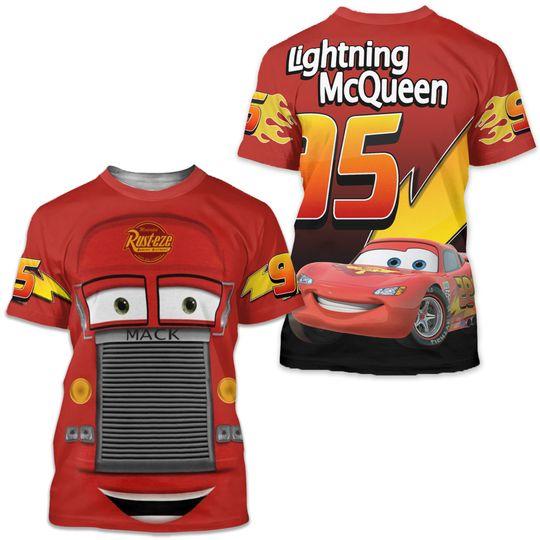Disney Pixar Funny Car Costume Halloween Cosplay 3D T-Shirt Meaningful Gift For Family Gift For Boyfriend Valentine Gift