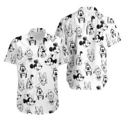 Disney Sketch Hawaiian Shirt Gift For Your Girlfriend Boyfriend Gift For Love Gift For Friend Best Valentine Present Holiday Gift