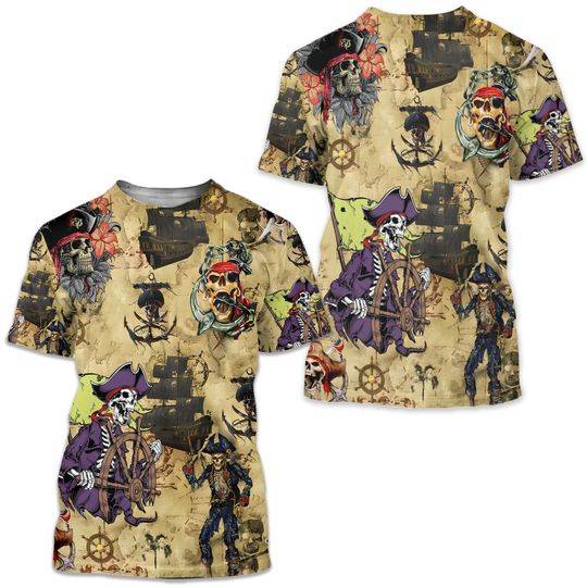 Disney Skull Pirate So Scary - 3D T-shirt Meaningful Gift For Family Gift For Boyfriend Valentine Gift